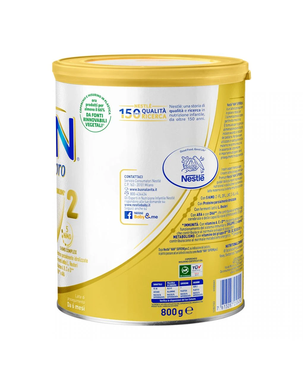 Nestlé Nan Supreme Pro 2, Da 6 Mesi. Latte Di Proseguimento In Polvere, Latta Da 800g 5 Nestlé Nan Supreme Pro 2, Da 6 Mesi. Latte Di Proseguimento In Polvere, Latta Da 800g - immagine 3