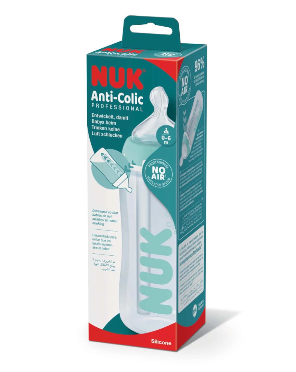 Nuk Biberon Fc+ Anticolic Pro Pp300ml Silicone 0-6m 6 Nuk Biberon Fc+ Anticolic Pro Pp300ml Silicone 0-6m - immagine 4