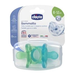 2 Gommotti Physio Silicone 6-12m Azzurro/verde