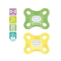 2 Pz Succhietti Comfort 0-2m Silicone, Neutro - Mam