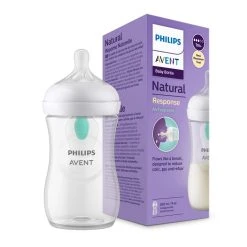 Biberon Natural Con Tettarella A Risposta Naturale E Valvola Airfree Da 260 Ml 1m+ | Senza Bpa - Philips Avent