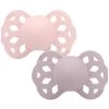 Set 2 Ciucci Tettarella Simmetrica In Silicone 0/6 Mesi - Colore Blossom/dusky Lilac - Bibs