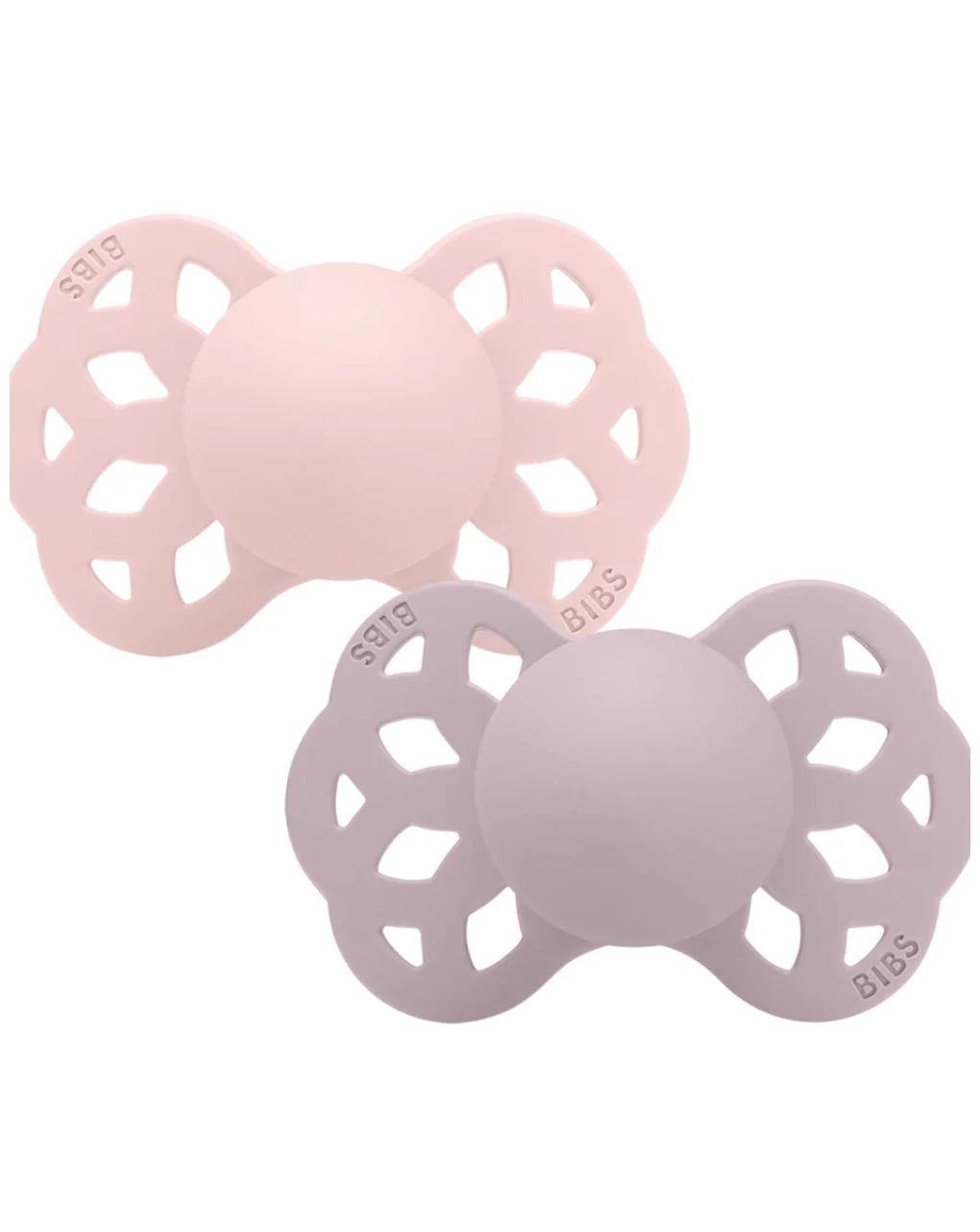 Set 2 Ciucci Tettarella Simmetrica In Silicone 6/18 Mesi - Colore Blossom/dusky Lilac - Bibs 3 Set 2 Ciucci Tettarella Simmetrica In Silicone 6/18 Mesi - Colore Blossom/dusky Lilac - Bibs