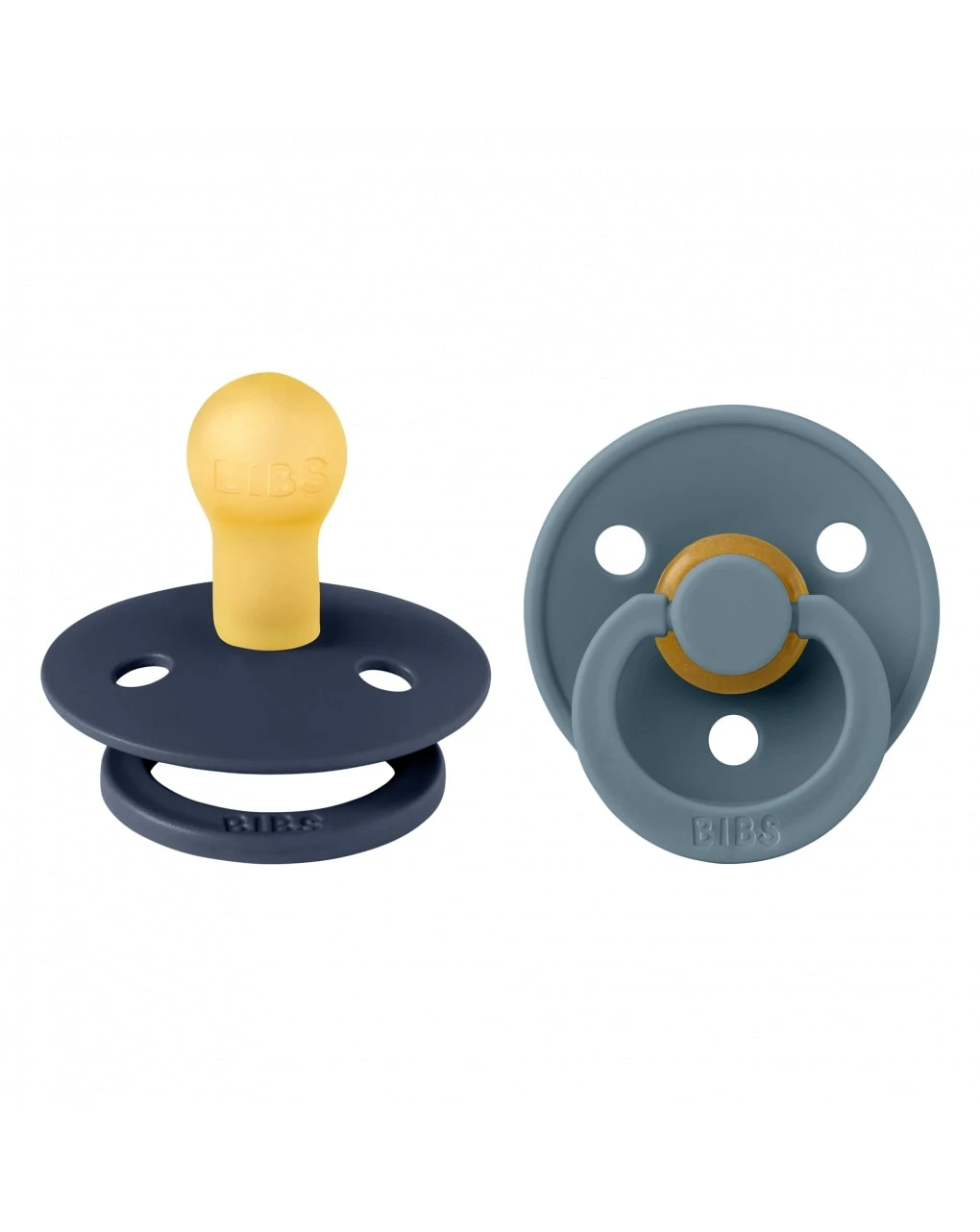 Set 2 Ciucci Tettarella Tonda In Gomma Naturale 0/6 Mesi - Colore Deep Space E Petrolio - Bibs 3 Set 2 Ciucci Tettarella Tonda In Gomma Naturale 0/6 Mesi - Colore Deep Space E Petrolio - Bibs
