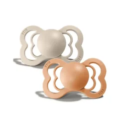 Set 2 Ciucci Tettarella Simmetrica In Gomma Naturale 6/18 Mesi - Colore Vaniglia E Pesca - Bibs -milk powder shop 47950882 xz 1345916 1