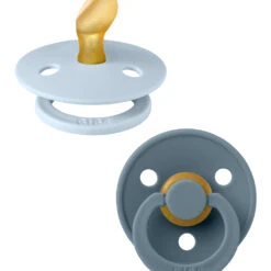 Set 2 Ciucci Tettarella Anatomica In Gomma Naturale 6/18 Mesi - Colore Baby Blue E Petrolio - Bibs