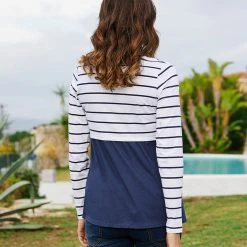 Prenatal T-shirt Premaman Allattamento Con Fantasia Righe E Ciliegie Con Strass -milk powder shop 6079463a xz 711210 2