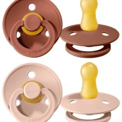 Set 2 Ciucci Tettarella Tonda In Gomma Naturale 0/6 Mesi - Colore Woodchuck E Rosa Cipria - Bibs -milk powder shop 618f027c xz 1345900 1
