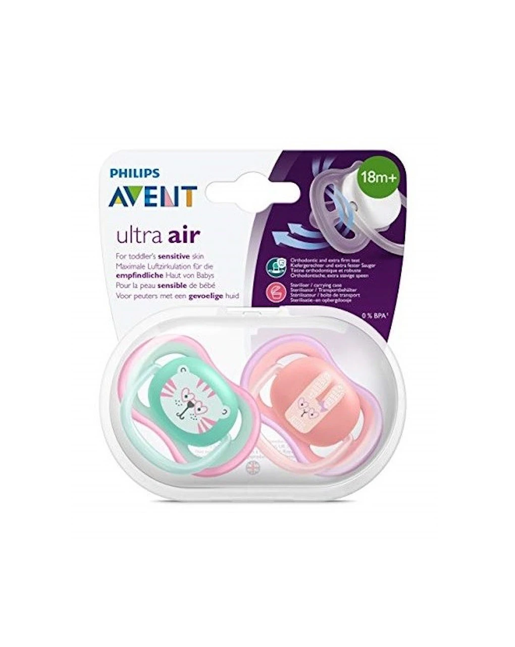 Avent 2 Succhietti Ultra Air 18m+ Animali 3 Avent 2 Succhietti Ultra Air 18m+ Animali