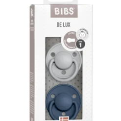 Set 2 Ciucci Tettarella Tonda In Gomma Naturale 6/18 Mesi - Colore Cloud E Steel Blue - Bibs