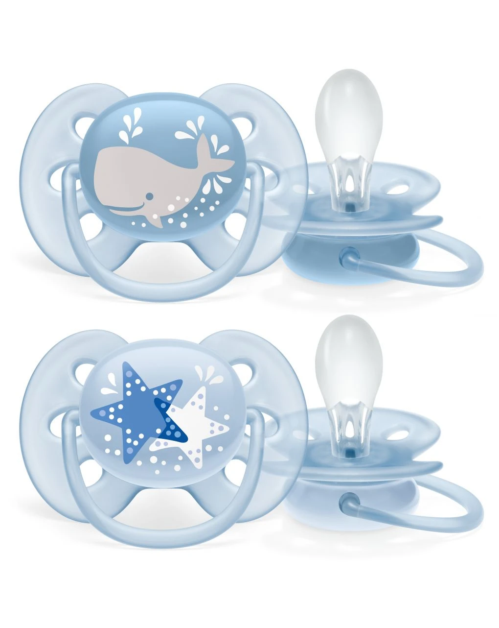Philips Avent 2 Succhietti Ultra Soft 6-18m Balena 3 Philips Avent 2 Succhietti Ultra Soft 6-18m Balena