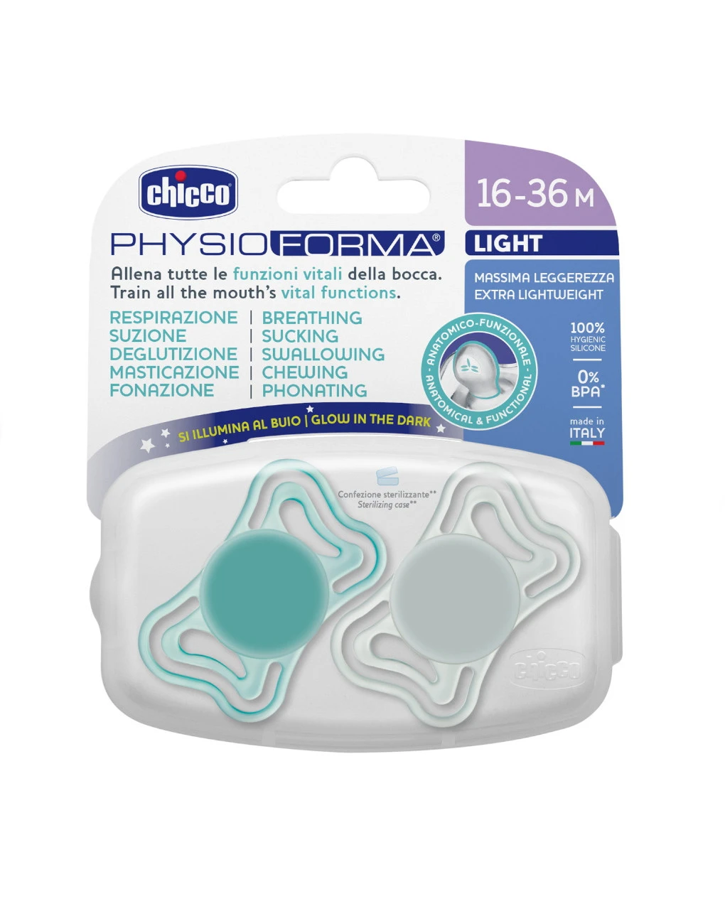 Succhietto Light Sunset Colors In Silicone 16-36m 2pz - Chicco 6 Succhietto Light Sunset Colors In Silicone 16-36m 2pz - Chicco - immagine 4