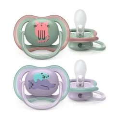 2 Succhietti Ultra Air 6-18m Gatto/orsetti - Philips Avent