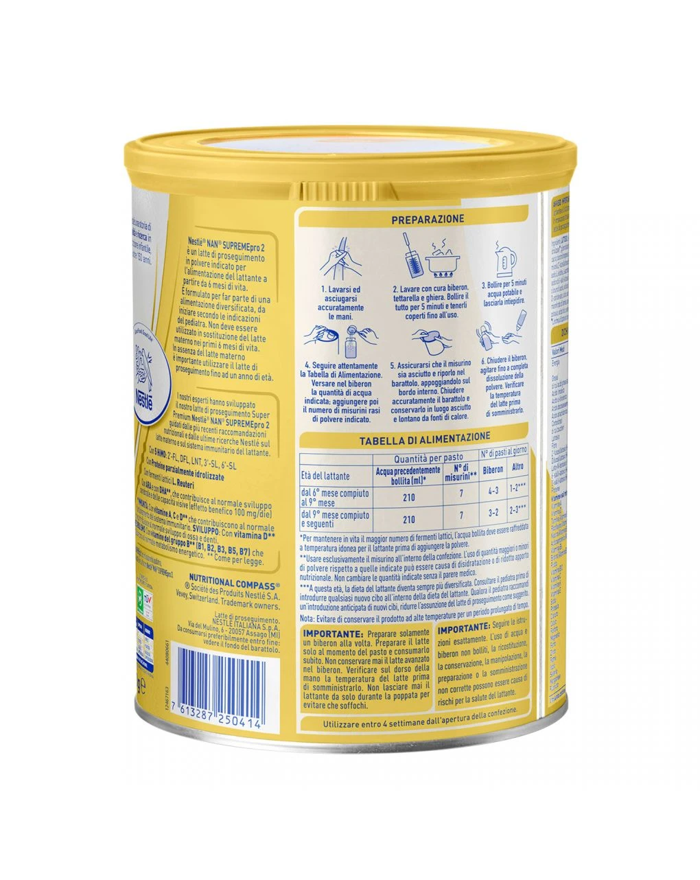 Nestlé Nan Supreme Pro 2, Da 6 Mesi. Latte Di Proseguimento In Polvere, Latta Da 800g 6 Nestlé Nan Supreme Pro 2, Da 6 Mesi. Latte Di Proseguimento In Polvere, Latta Da 800g - immagine 4