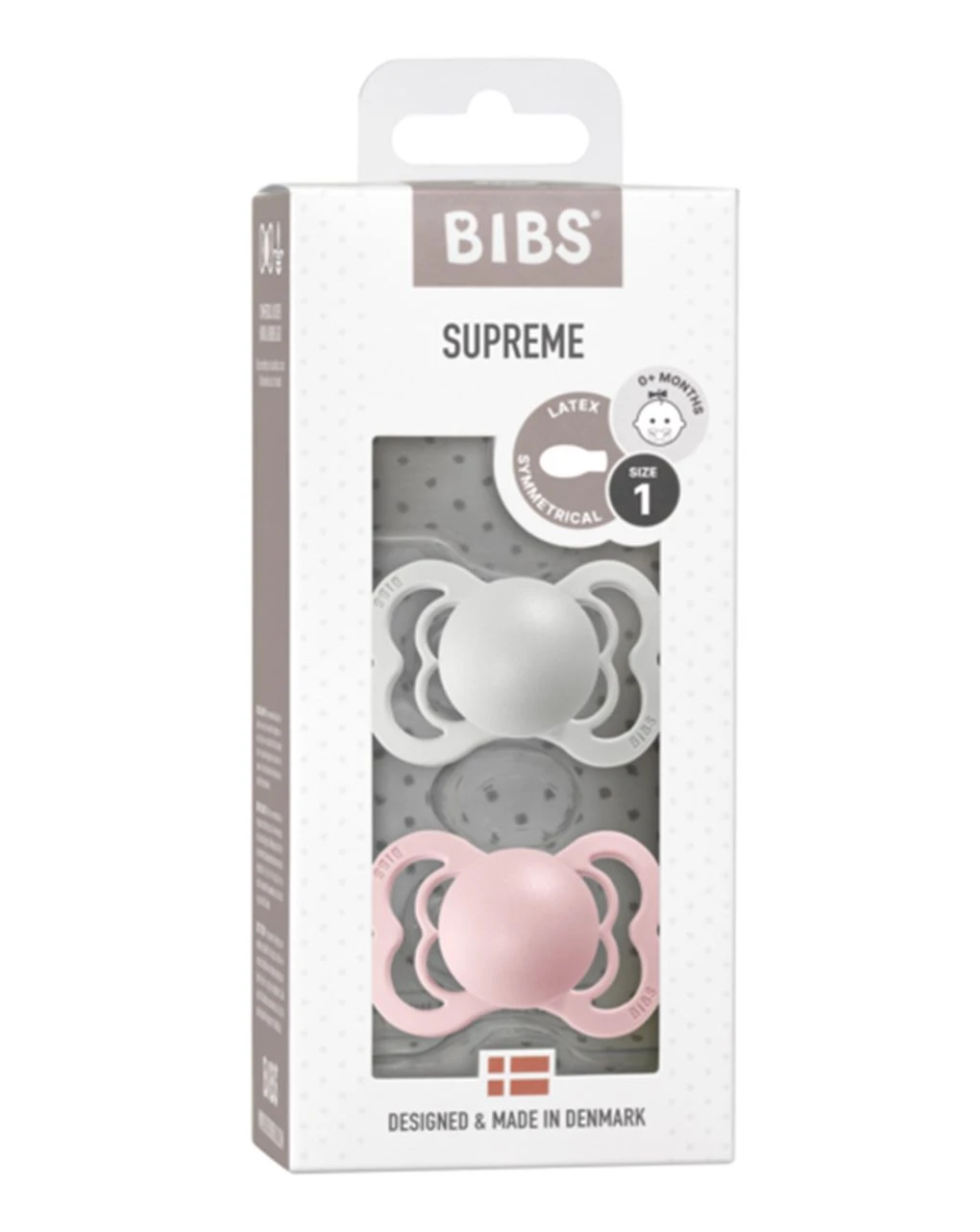 Set 2 Ciucci Tettarella Simmetrica In Gomma Naturale 0/6 Mesi - Colore Haze E Rosa - Bibs 6 Set 2 Ciucci Tettarella Simmetrica In Gomma Naturale 0/6 Mesi - Colore Haze E Rosa - Bibs - immagine 4