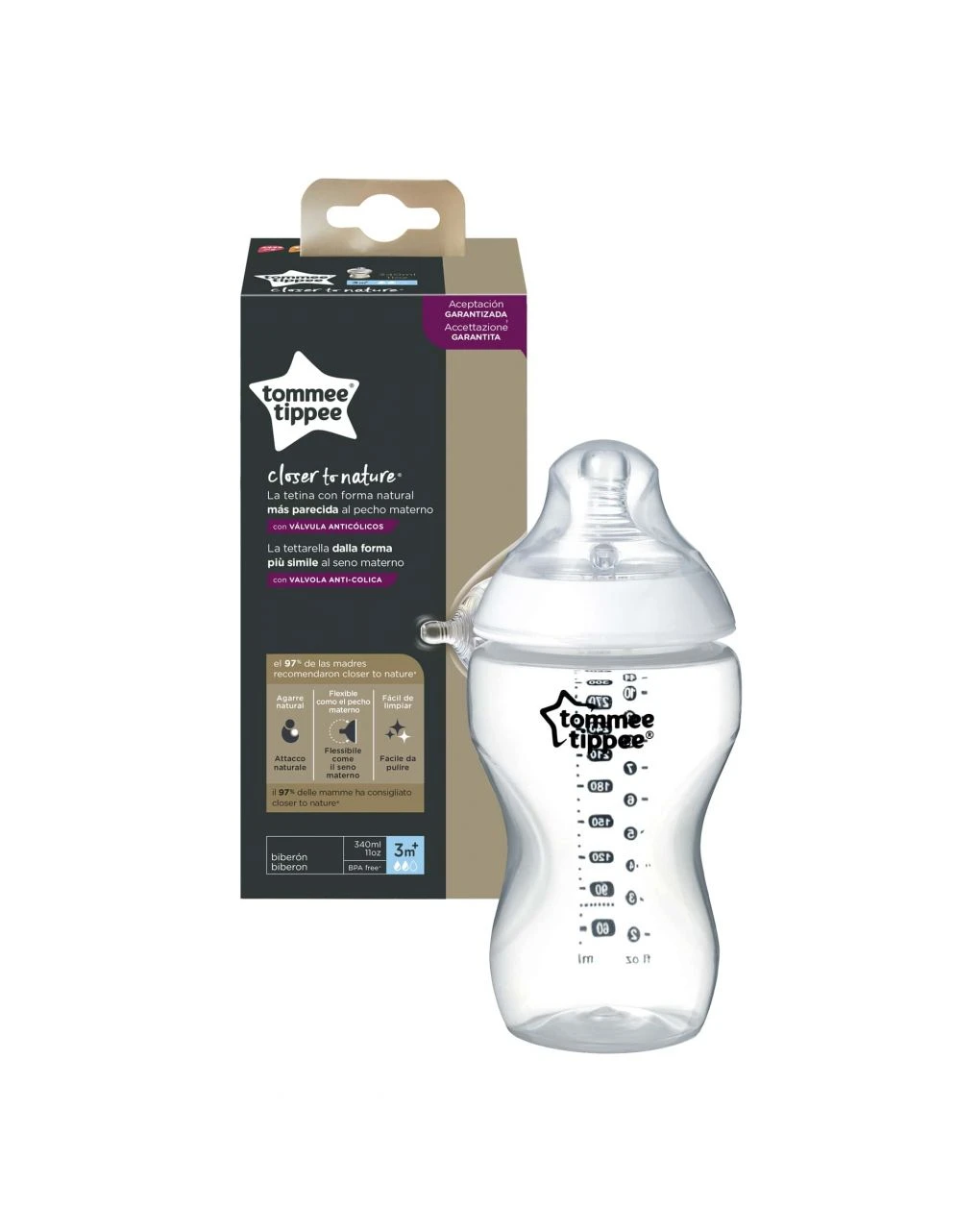 Biberon 330ml Silicone Close Natural Tommee Tippee 3 Biberon 330ml Silicone Close Natural Tommee Tippee