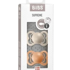 Set 2 Ciucci Tettarella Simmetrica In Gomma Naturale 0/6 Mesi - Colore Vaniglia E Pesca - Bibs
