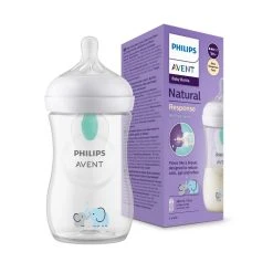 Biberon Natural Con Tettarella A Risposta Naturale E Valvola Airfree Decorazione Elefanti Da 260 Ml 1m+ | Senza Bpa - Philips Avent