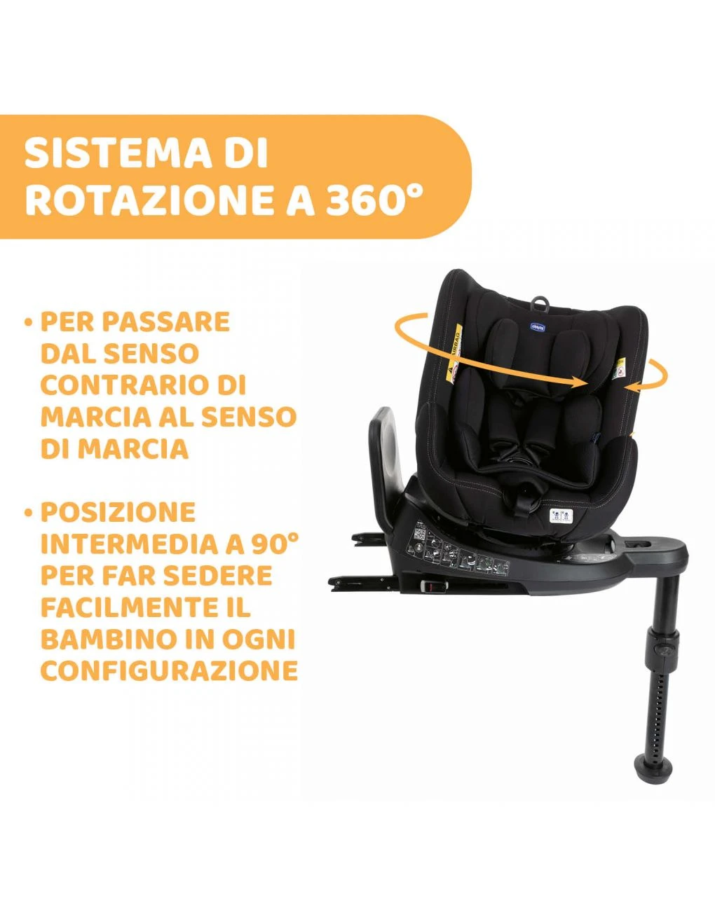 Chicco Seat2fit I-size Black 45-105 Cm 5 Chicco Seat2fit I-size Black 45-105 Cm - immagine 3
