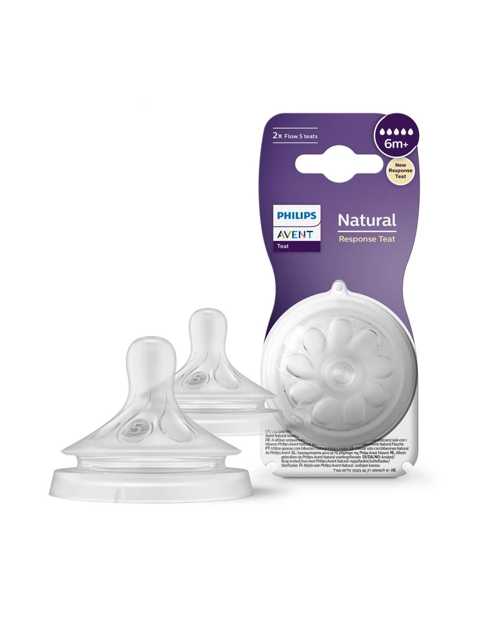 Tettarelle A Risposta Naturale 6m+ - Set Di 2 Tettarelle Senza Bpa - Philips Avent 3 Tettarelle A Risposta Naturale 6m+ - Set Di 2 Tettarelle Senza Bpa - Philips Avent