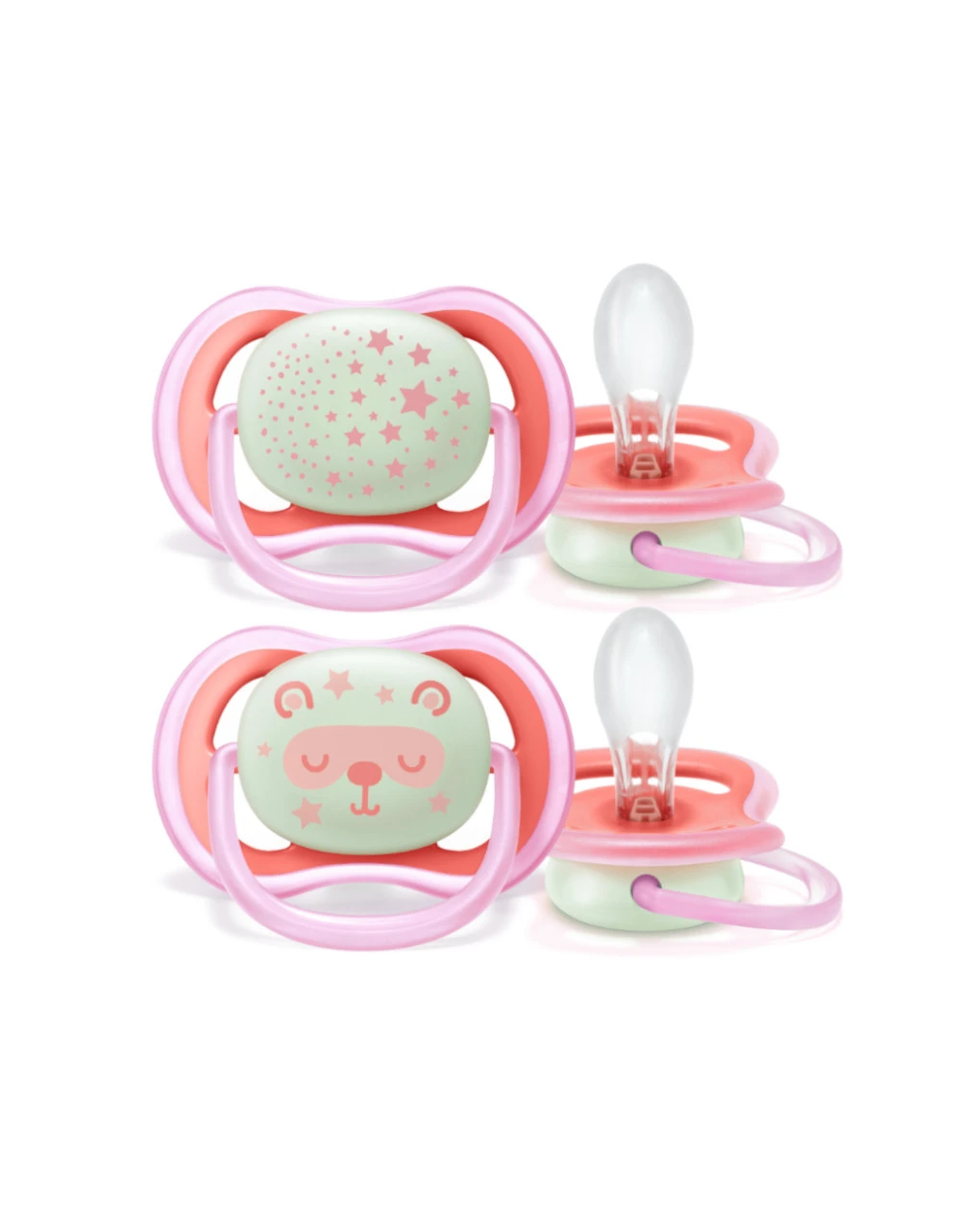 Avent 2 Succhietti Ultra Air Night 6-19m Rosa 3 Avent 2 Succhietti Ultra Air Night 6-19m Rosa