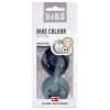 Set 2 Ciucci Tettarella Tonda In Gomma Naturale 6/18 Mesi - Colore Deep Space E Petrolio - Bibs