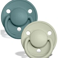 Set 2 Ciucci Tettarella Tonda In Gomma Naturale 0/6 Mesi - Colore Cloud E Steel Blue - Bibs -milk powder shop f3c0956f xz 1345905 1