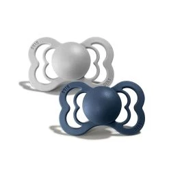 Set 2 Ciucci Tettarella Simmetrica In Gomma Naturale 6/18 Mesi - Colore Cloud E Steel Blue - Bibs -milk powder shop f837beff xz 1345909 1