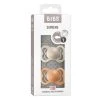 Set 2 Ciucci Tettarella Simmetrica In Gomma Naturale 6/18 Mesi - Colore Vaniglia E Pesca - Bibs