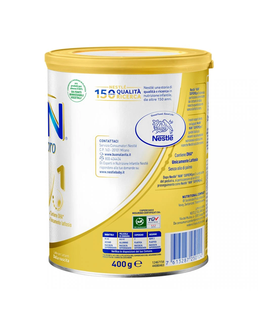 Nestlé Nan Supreme Pro 1 - Dalla Nascita. Latte Per Lattanti In Polvere In Latta Da 400g 6 Nestlé Nan Supreme Pro 1 - Dalla Nascita. Latte Per Lattanti In Polvere In Latta Da 400g - immagine 4